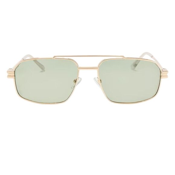 Gold Frame Sunglasses with Green Lenses - Picture 1 of 12